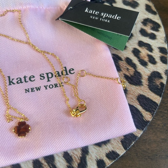 Kate Spade Gold and Amber Clover Necklace - Picture 4 of 4